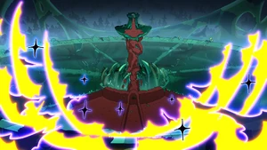 Luz crece hierba roja donde sus poderes se tocan.