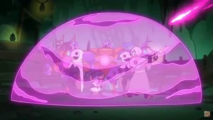 Un abotamon crea un campo de fuerza.