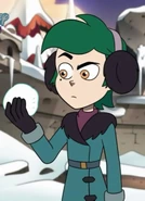 Edric con su atuendo de invierno en "Aventuras mágicas"