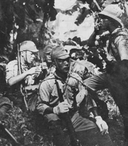 Members of the 2nd Infantry division at Guadalcanal.
