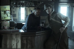 Film Still of Rupert Everett as Ornithologist & Ioan Hefin as Kev