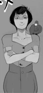 Winnie on Melina's shoulder in the graphic novel