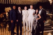 Newlyweds Scott and Mark, along with Scott's bandmates, (L-R) Matt Sallee, Mitch Grassi, Kirstin Maldonado, and Kevin Olusola.