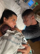 Matt and Sarah after the birth of their daughter, Maliyah.