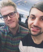 Hoying with longtime friend and bandmate, Mitch Grassi.