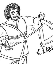 Sir Angelo playing the triangle Art by Mikaela Buckley