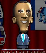 Barack Obama in The Political Machine Express 2008.