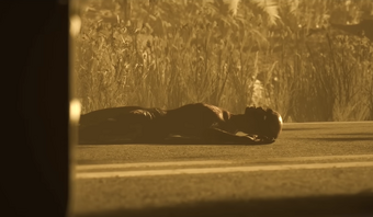 Silas' human form seen if he dies after the possible car wreckage in Chapter 10.