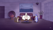 Skips, Rigby and Mordecai In Margarets Apartment