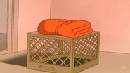 A towel on a crate
