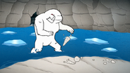 S8E20.160 Snow Mammoth Backing Away from the Dropped Stalactites