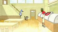 S3E25 Mordecai and Rigby enter the coffee shop