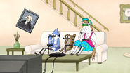 S6E21.105 Mordecai, Rigby, and Party Horse Eating Their Snacks