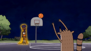 S3E16 Rigby Shots On Basket