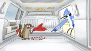 S4E21.042 Mordecai Pointing at Rigby's Meatball Stain