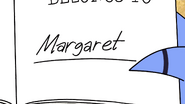 Margaret's name written fancy like