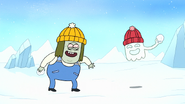 S8E23.026 Muscle Man and HFG Having a Snowball Fight