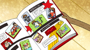 Mordecai's senior page in "Rigby in the Sky With Burrito"