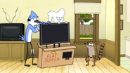 S6E07.065 Mordecai and CJ Taking the Flat Screen Out