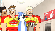 S6E13.202 Mordecai, Rigby, and the Rugby Team Gasping