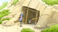S4E17.004 Mordecai and Rigby Removing the Boards from the Cave