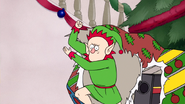 S6E09.187 Angry Elf Prepping for an Elbow Drop