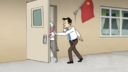 S7E15.056 Mr. Zhang Pushing Benson into His Classroom