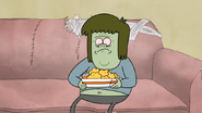 S4E12.050 Muscle Man Holding Some Chicken Nuggets