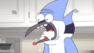 S6E01.107 Mordecai Horrified by His Mom's Backup Dessert