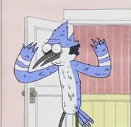 Mordecai's disheveled appearance due to being depressed in "Yes Dude Yes"