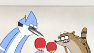 S5E11.005 Mordecai and Rigby Lifting Ping Pong Paddles