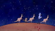 S6E13.088 Mordecai, Rigby, and Kangaroos Hopping Away