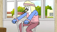 S6E11.143 Mordecai's Mom Exercising on a Stationary Bike