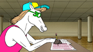 S6E21.211 Party Horse Finishing His Test