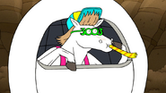 S6E21.237 Party Horse Blowing His Party Horn in His Space Pod