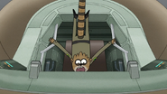 S8E15.207 Rigby Dropping Into His Fighter Ship