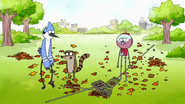 S2E11.032 Mordecai and Rigby Dropping Their Rakes