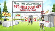 S7E19.059 Secret Park Managers' Lodge Chili Cook-Off Elimination Round