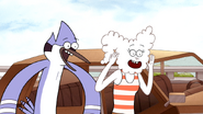 S6E07.133 Mordecai and CJ Impressed by Rigby's Whipping Skills
