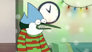 S6E10.159 Mordecai Freaks Out Seeing Margaret Under the Mistletoe Disco Ball