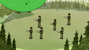 S3E35.054 East Pines Rangers About to Be Hit by a Giant Water Balloon