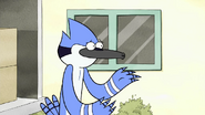 Mordecai with hands out