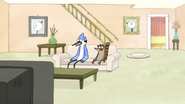 S4E13.018 Mordecai and Rigby Watching the Death Sandwich Commercial