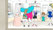 S7E10.020 Party Horse Partying at a Dress Store
