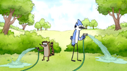 S6E06.001 Mordecai and Rigby Watering the Lawn