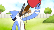 S7E11.104 Mordecai Drinking Super Coffee