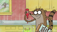 S2E23 Rigby pouring hot sauce