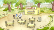 S7E19.014 Mordecai, Rigby, and Skips at the Snack Bar