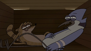 S6E13.021 Mordecai and Rigby Laughing in the Crate