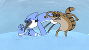 S4E26.247 Rigby Telling Mordecai to Activate the Transporter